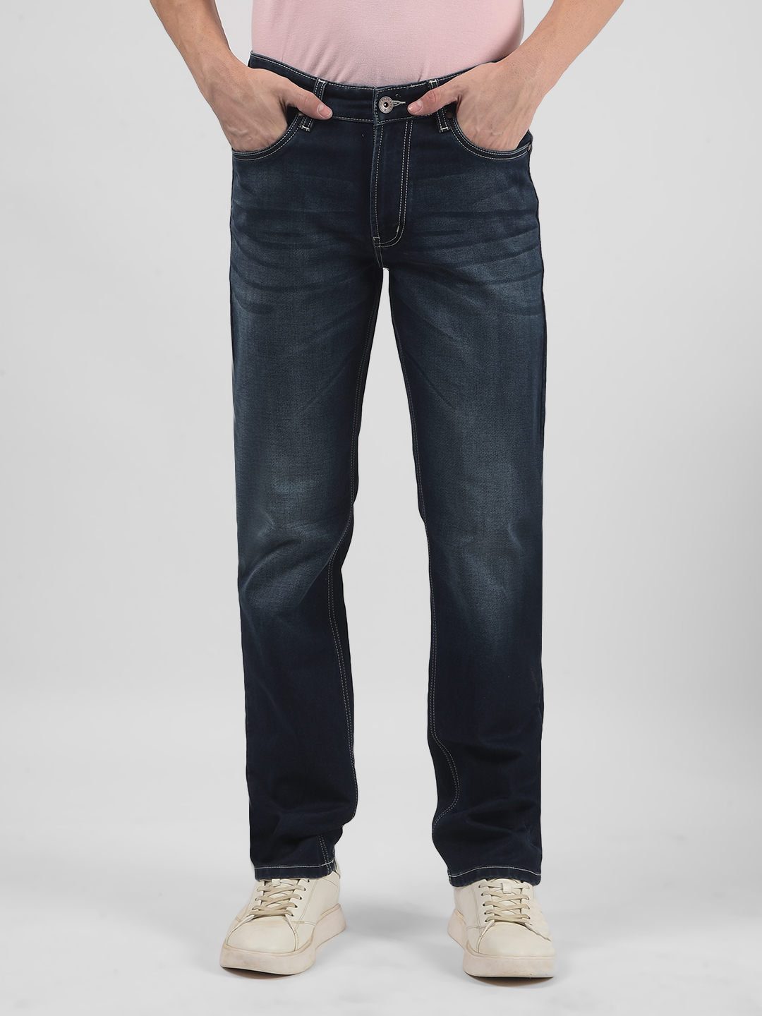 Numero Uno Men Solid Dark Blue Jeans